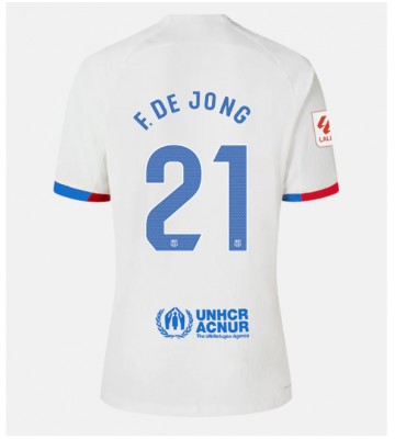 Lacne Muži Futbalové dres Barcelona Frenkie de Jong #21 2023-24 Krátky Rukáv - Preč